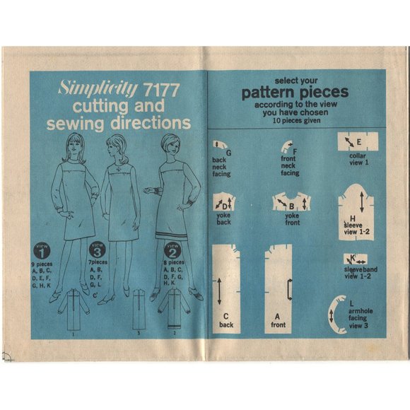 1960s Shift Dress Sewing Pattern - Simplicity 7177 - Picture 3 of 3